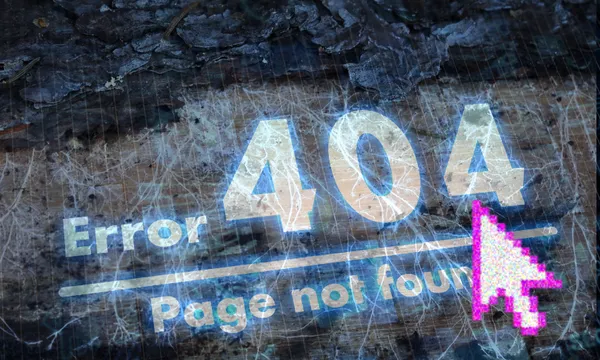 a 40404 error screen overlaid with fungi roots
