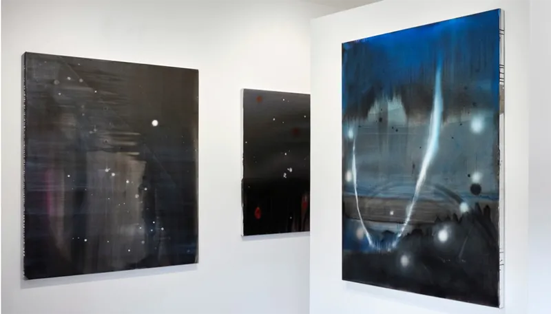 dark paintings with texture and stars