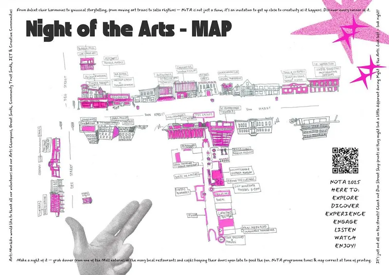 hand-drawn map of Invercargil streets where the festival will be