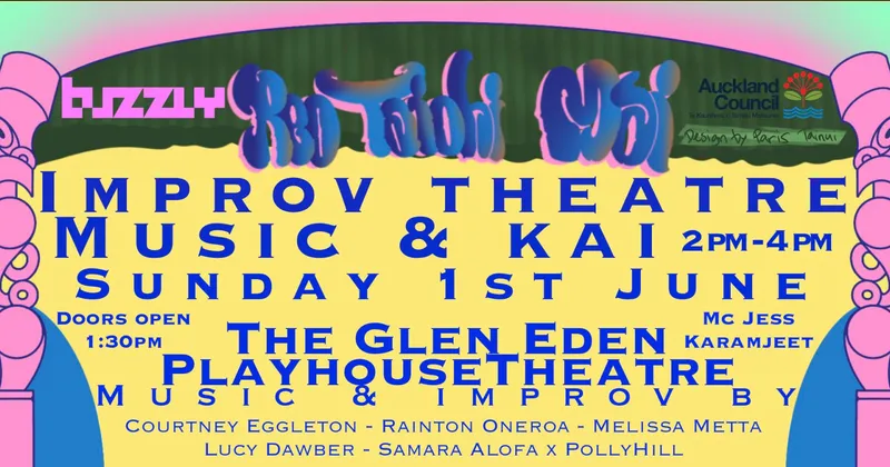 colourful poster for improv theatre event