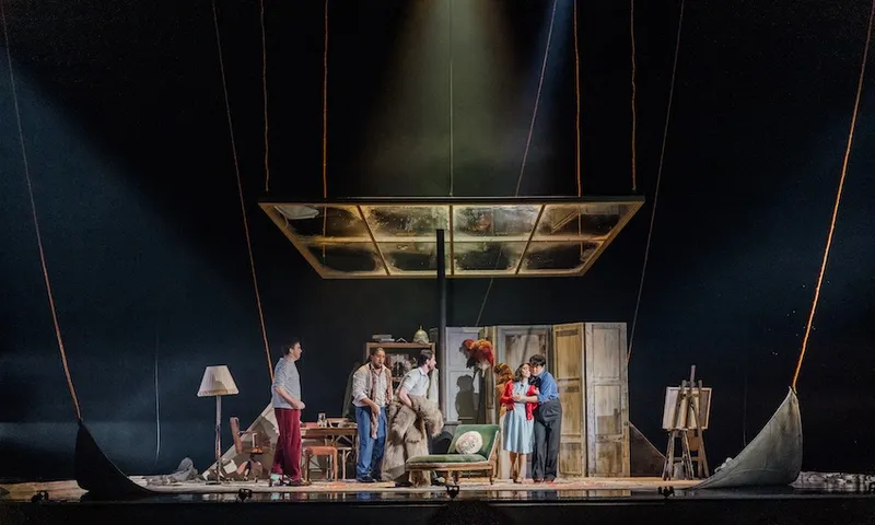the cast of la boheme on stage