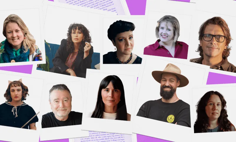 Ten photos of ten profile pictures of writers.