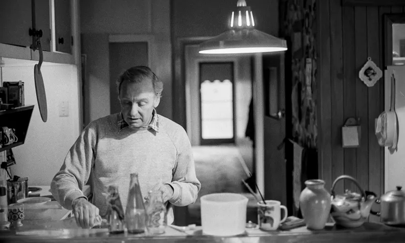 Maurice Gee in his Nelson kitchen