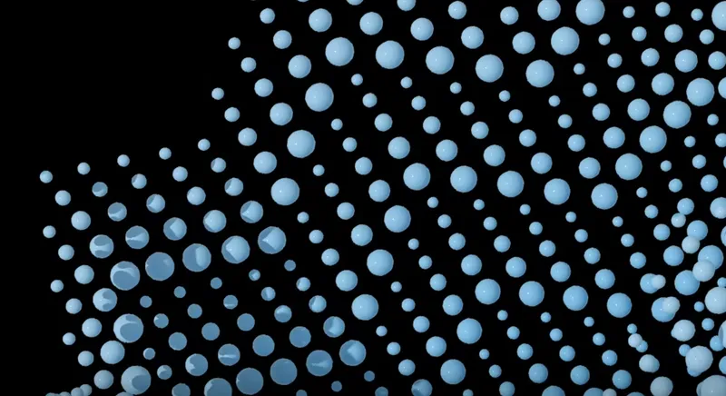 blue digital bubble son a black background