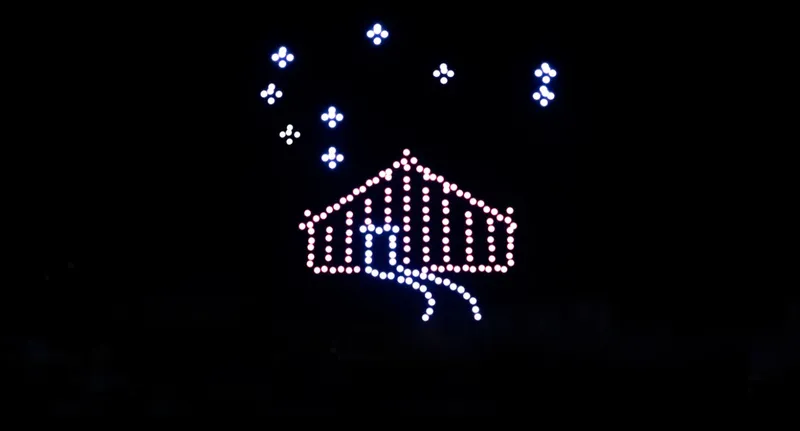 A whare and stars in little lights very cute