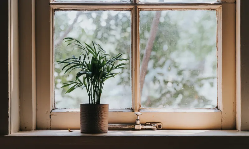 photo of an old wooden window frame