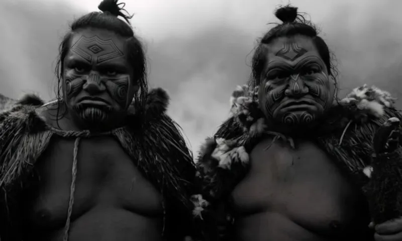 A screenshot from the Hollywood Avondale PSA showing AI-generated Maaori with fake taa moko.