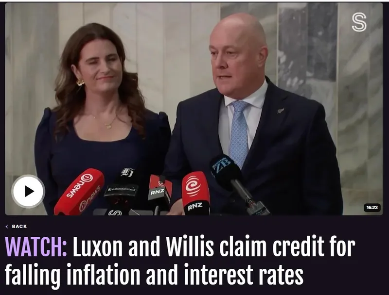 Luxon and Willis claiming credit for falling inflation and interest rates