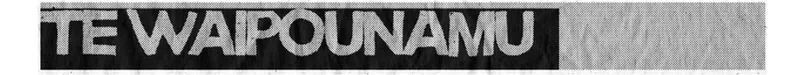 Newsprint text saying Te Waipounamu