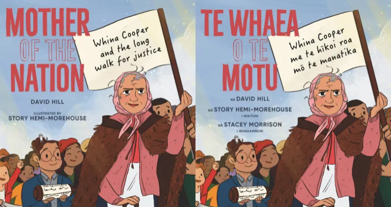 Two picture book covers side by side: the left is in English and the right is in te reo Māori.