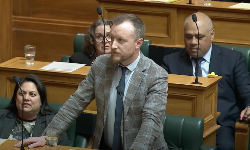 Kieran McAnulty addresses the Speaker of the House from his bench.