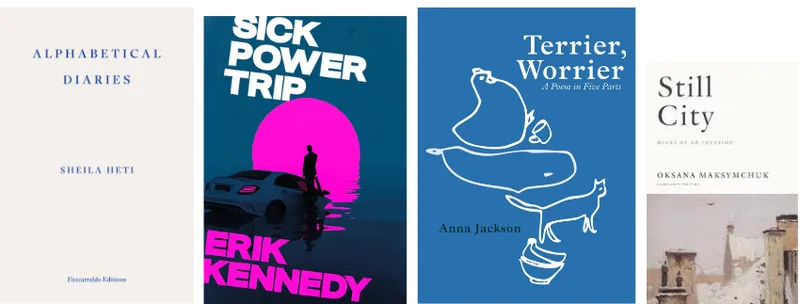 Four covers of poetry books.