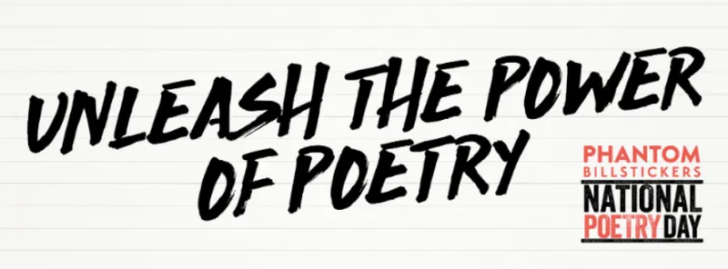 A banner image that says "unleash the power of poetry"