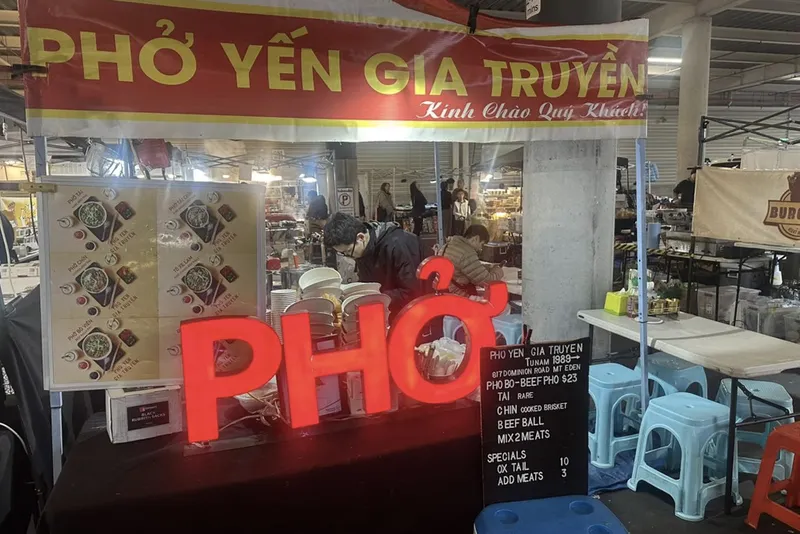 A pho stall at Auckland Night Markets.