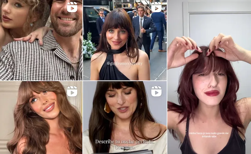 A screenshot of Instagram's discovery page featuring many different fringes