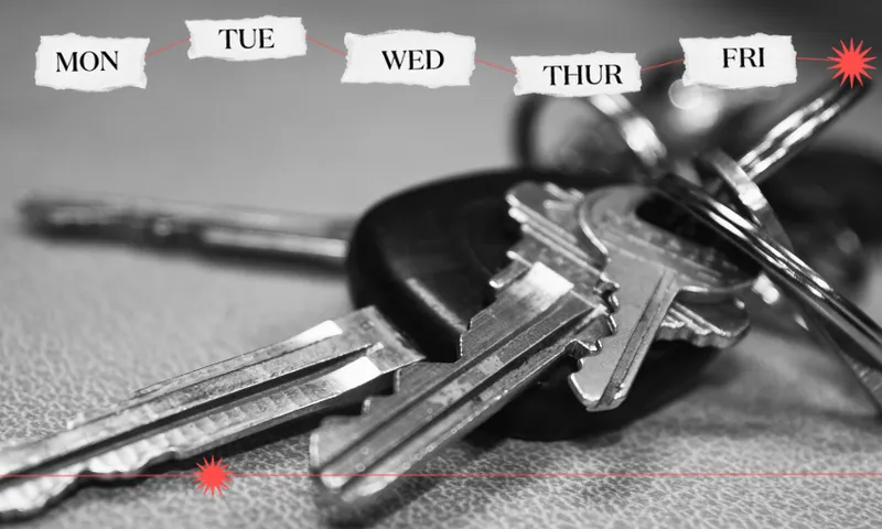 a black and white photo of a set of keys