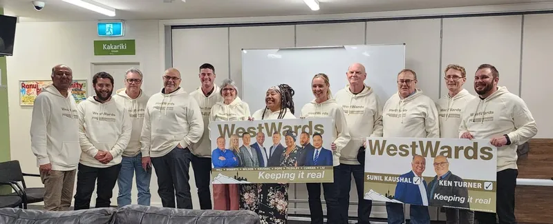 Westwards candidates in white hoodies
