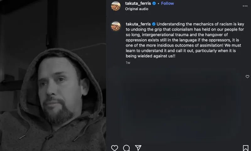 A screenshot from Taakuta Ferris' Instagram of the video rant he posted.