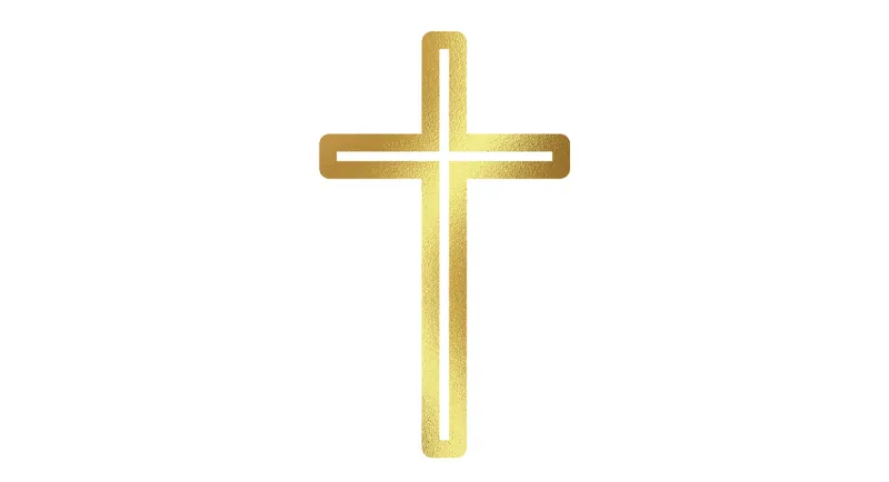 A golden sparkly cross.