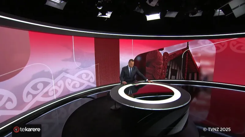 Scotty Morrison sits at the Te Karere news desk