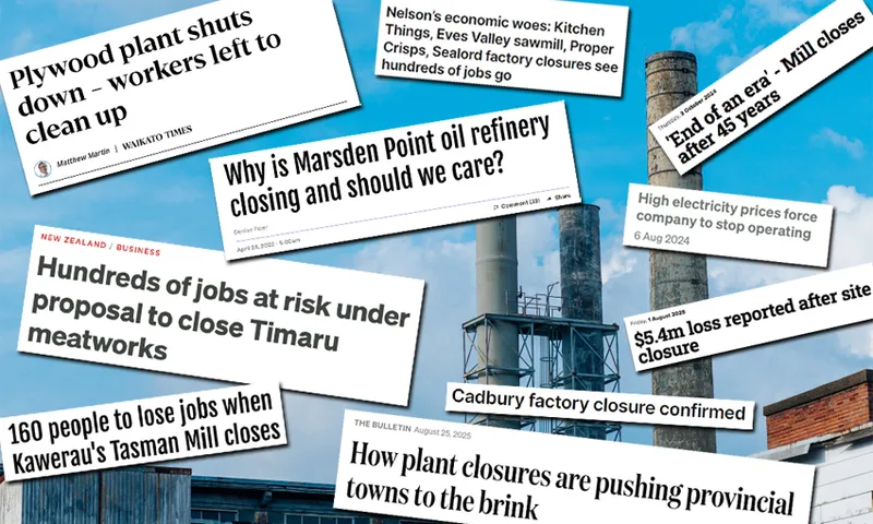 Local news headlines about factory closures