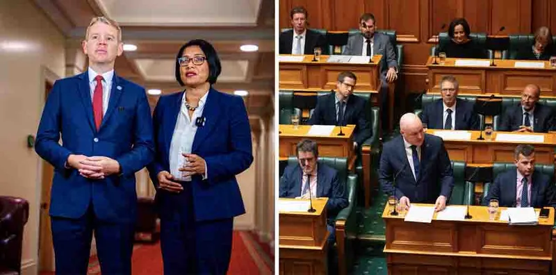Navy suits in parliament.
