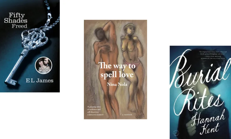 Three book covers descending.
