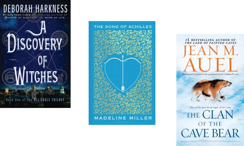 Three book covers descending.