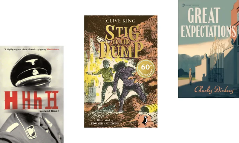 Three book covers ascending.