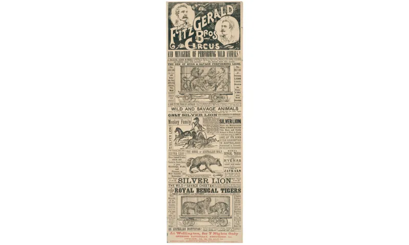 A newspaper clipping showing an ad for a circus.