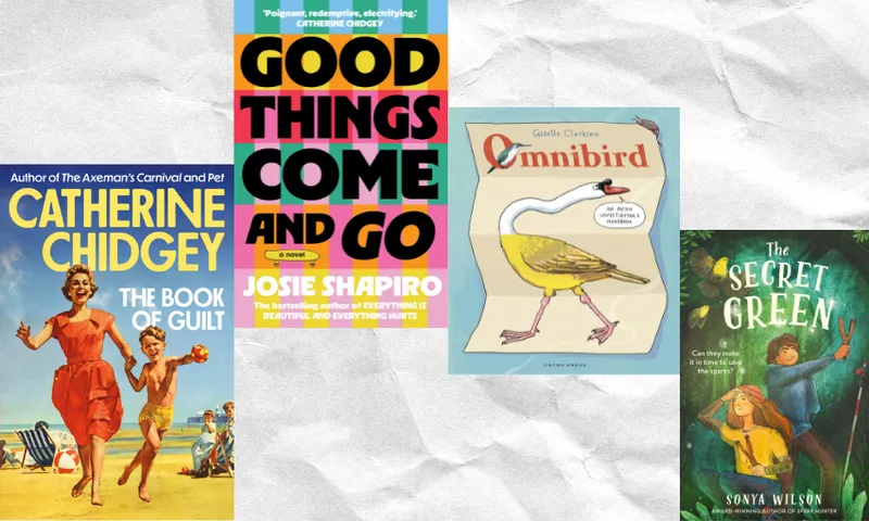 Four book covers arranged in an arc.