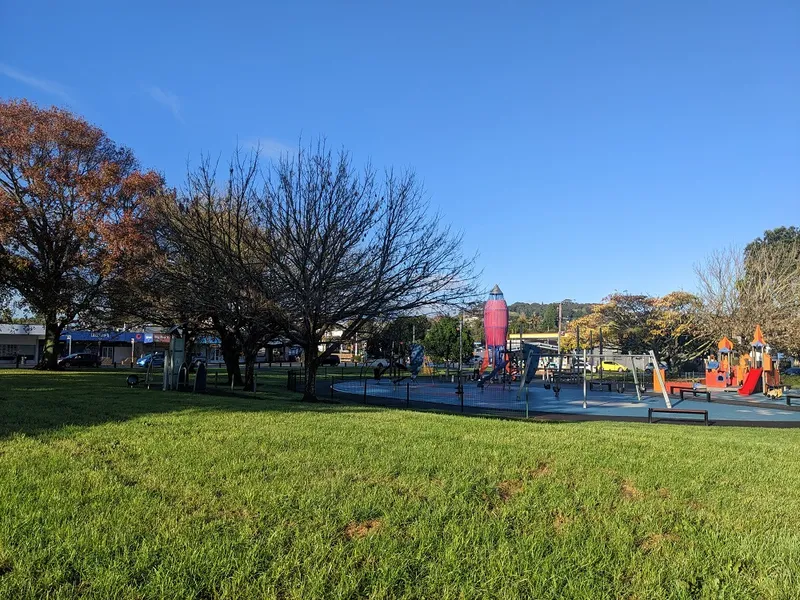a sunny park and a blue sky
