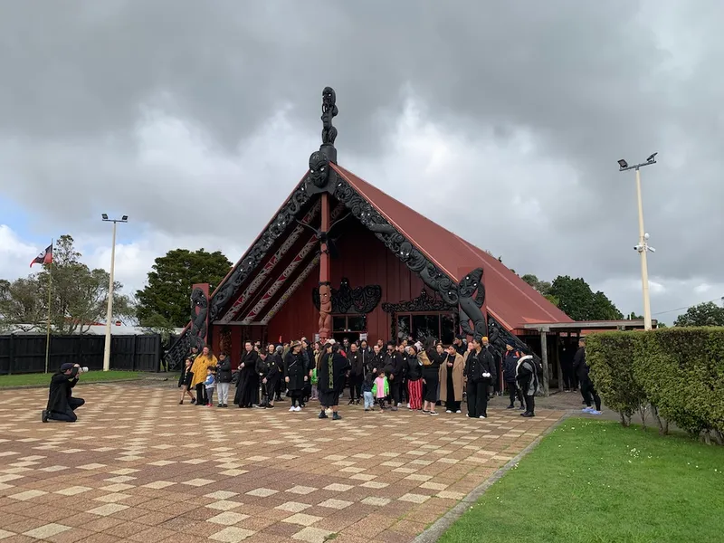 Ngāti Whātua gathered at the Ōrākei marae at the end of the day's proceedings.