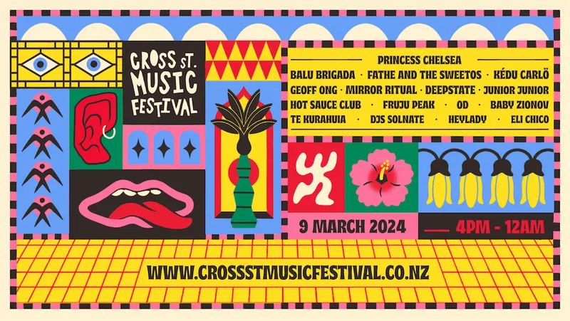 A poster for the Cross Street Music Festival.