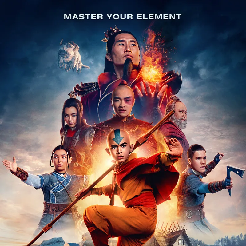 The main ensemble for season one of Netflix's live-action Avatar remake.