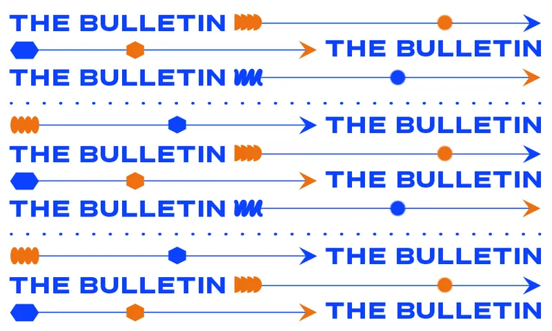 The image is a repeating pattern of the logo for The Bulletin, the Spinoff's daily morning news email