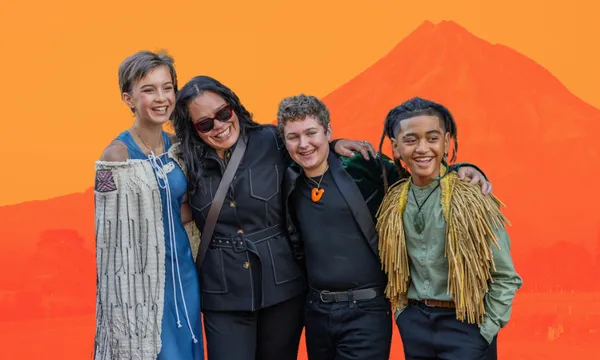 Rachel House and the three tamariki stars of her directorial debut "The Mountain".