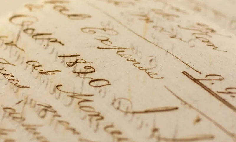 Old handwriting on shabby pages