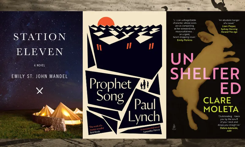 Dystopian fiction by Emily St John Mandel, Paul Lynch, and Clare Moleta.