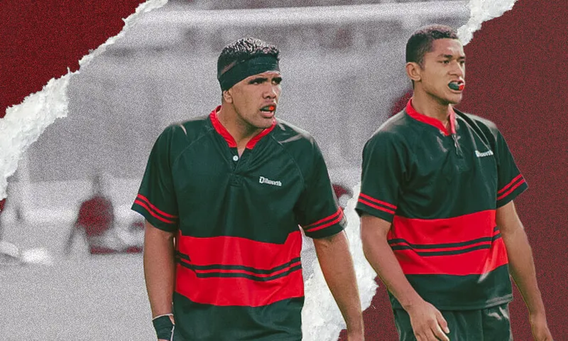 Two Dilworth School rugby players.