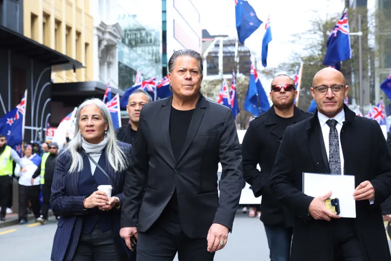 Anti-Government Protesters Gather At Parliament In Wellington