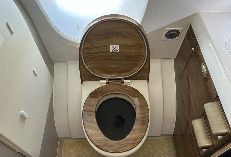 The toilet on board an A380.