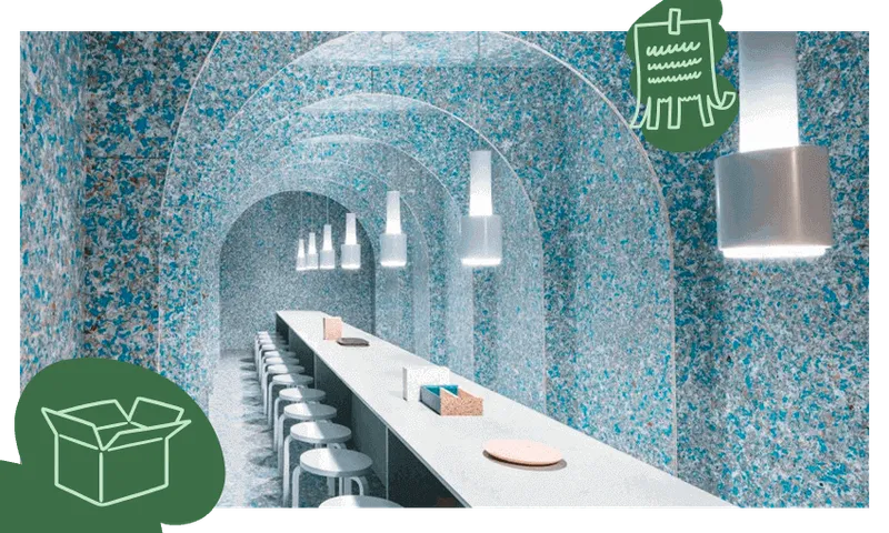 a mock up of a house with slightly mottled plastic walls