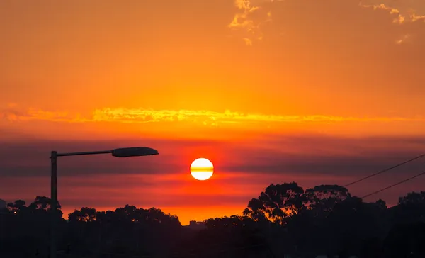 a bright orange sunset