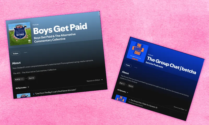 screenshots of two podcasts focusted on sports gambling