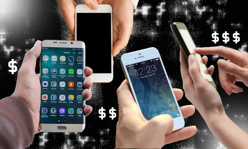 collage of smart phones