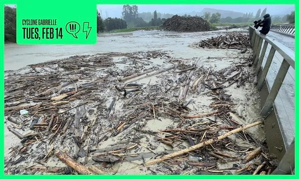 Flooding in Tolaga Bay, north of Gisborne city.