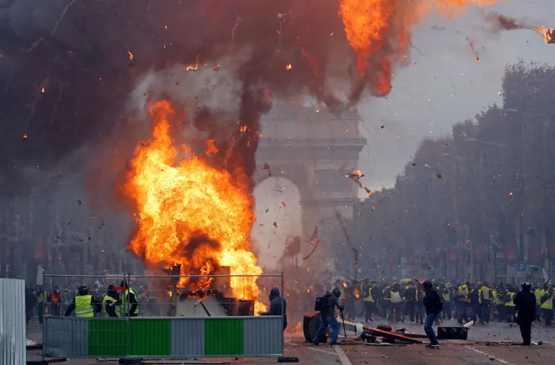 "Yellow Vests- Gilets Jaunes" Protest Against The Rise Of Fuel Oil Prices In Paris