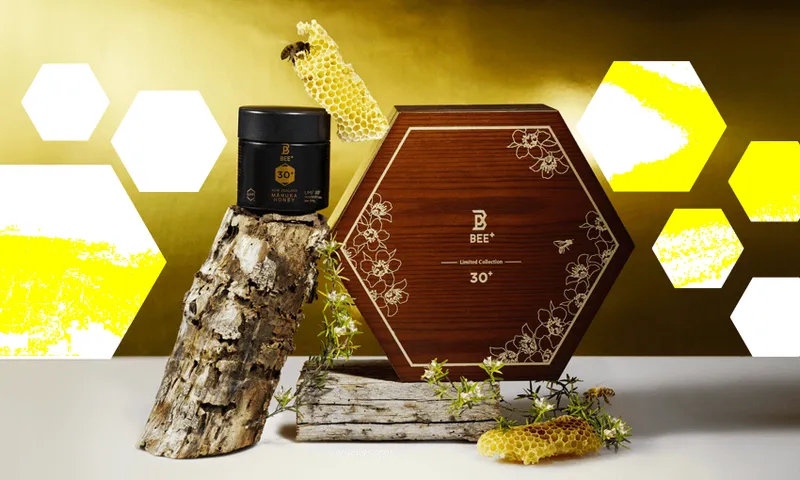 A 200-gram jar of golden honey.
