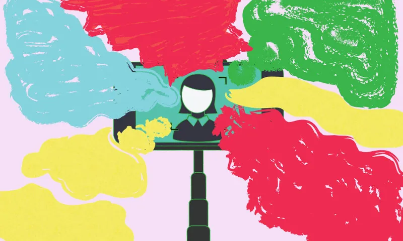 colourful streams of colour coming out of someone on a phone screen